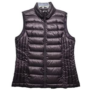 32 Degrees Heat Weatherproof Vest Eggplant Purple Lightweight Packable - Large